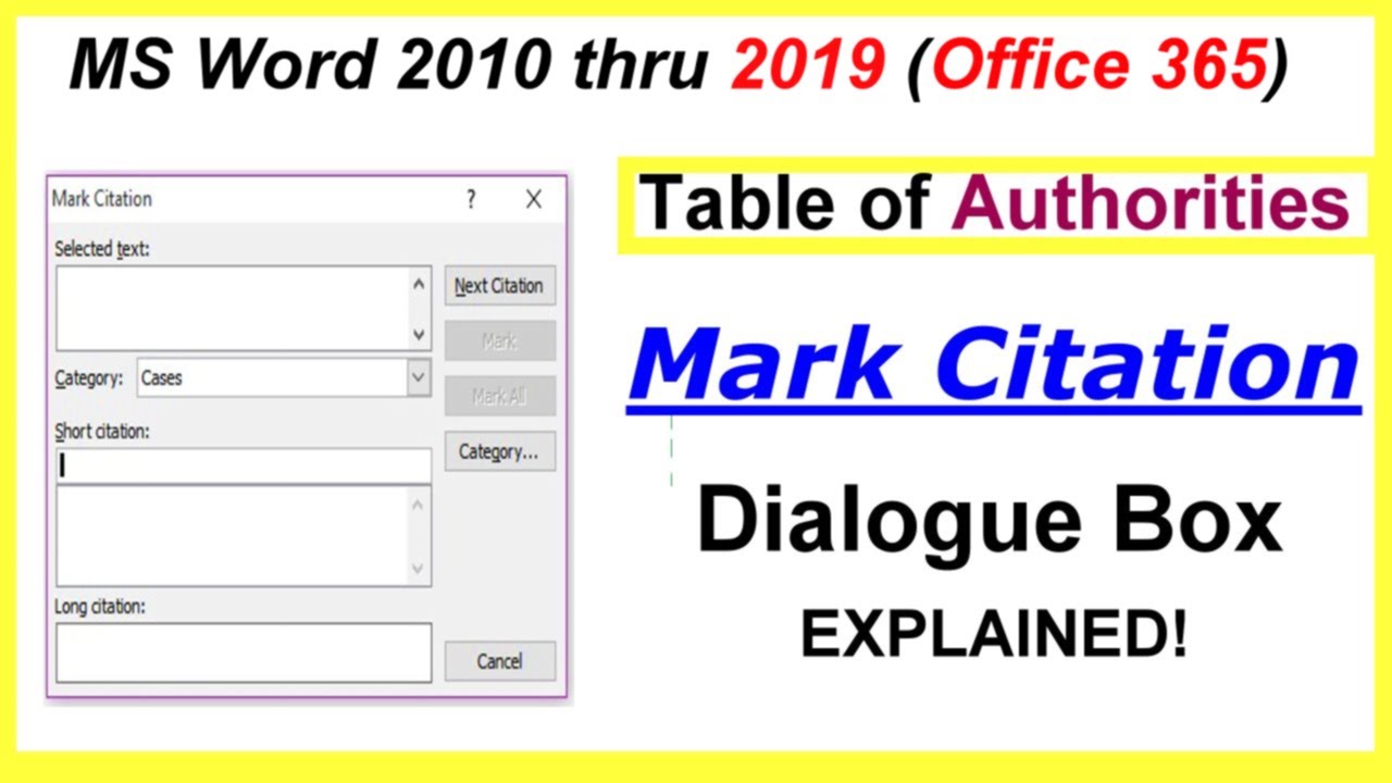 how to make a table of authorities in word 2016 for mac